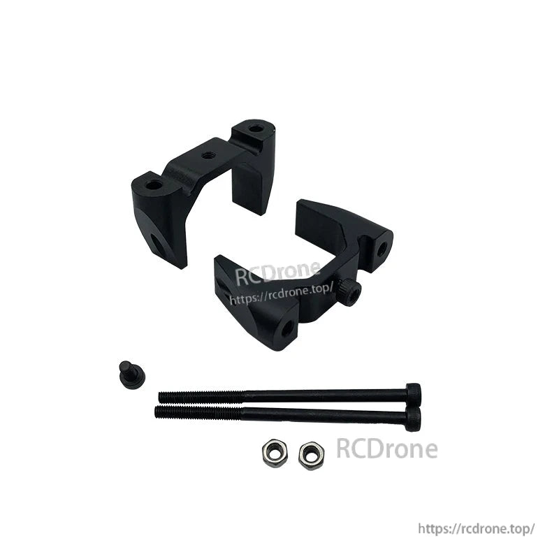 RJX 25x38x1000mm Octagonal Tube and Tube Clamp, RJX octagonal tube clamp set with two black clamp pieces, M3 bolts, short screw, and two nuts