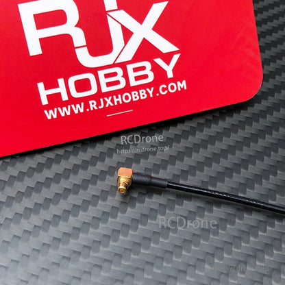 Right-angle MMCX connector on a black 5.8GHz FPV antenna cable for Panda or RUSH SOLO VTX
