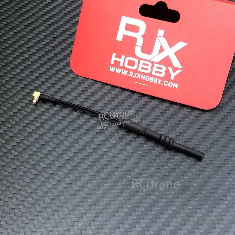 RJX Hobby 5.8GHz FPV antenna with long black coax lead and right-angle MMCX connector