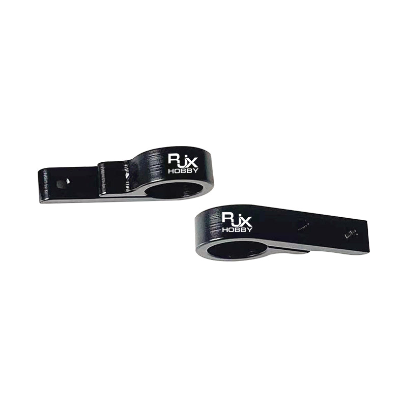 Pair of RJX HOBBY aluminum alloy 10mm tube clamp connectors with flat mounting arms, black finish