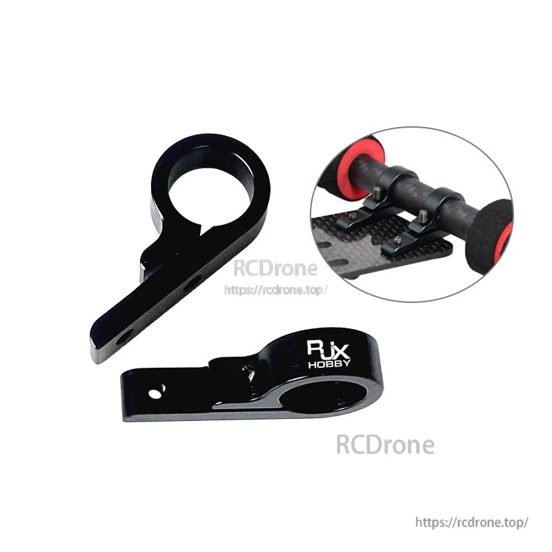 RJX Hobby aluminum 10mm tube clamp connectors for carbon board or tube mounting, 2-piece set