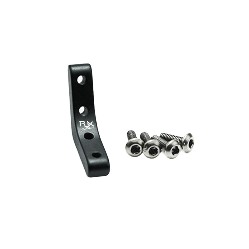 RJX Hobby black aluminum L-shaped tripod connector joint with four hex socket screws