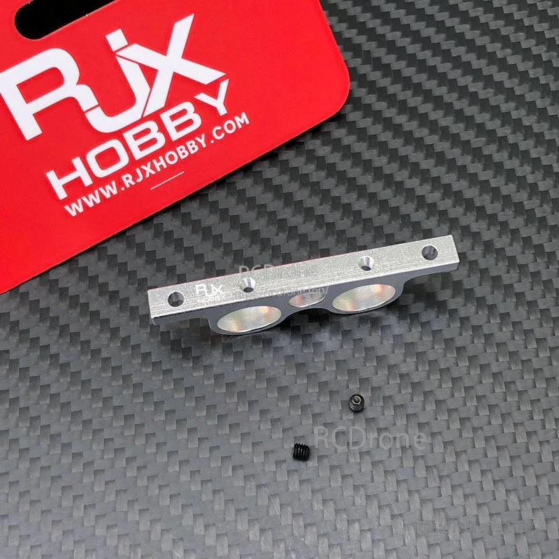 RJX 2pcs Ball Globe Valves Mount Holder Bracket, RJX Hobby metal mount holder bracket with three circular cutouts and mounting holes, plus small screws