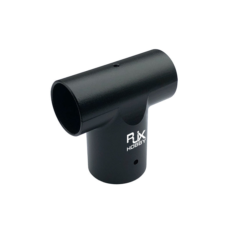 Black RJX Hobby T-shaped landing gear tube connector joint for agriculture drone or UAV tripod setup