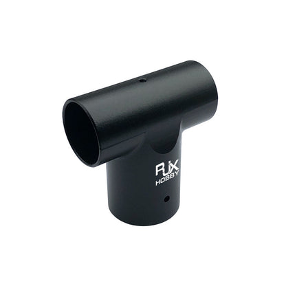 Black RJX Hobby T-shaped landing gear tube connector joint for agriculture drone or UAV tripod setup