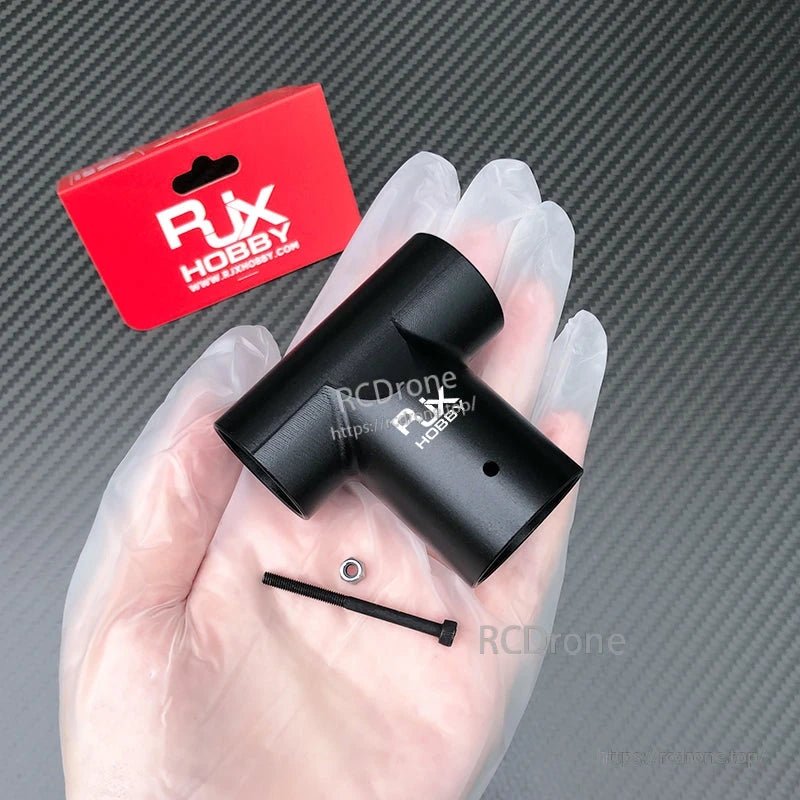 RJX Hobby aluminum T-shaped landing gear tube connector joint with included bolt and lock nut
