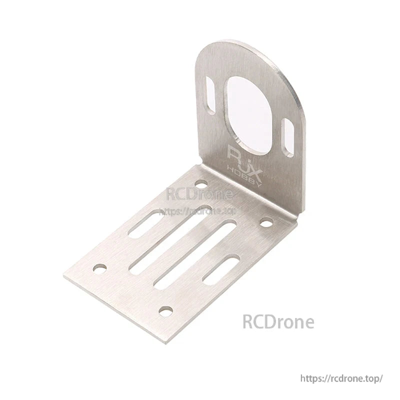 RJX 304 Stainless Steel Motor Mount, RJX 304 stainless steel L-bracket motor mount with slotted adjustment holes and round cutout plate