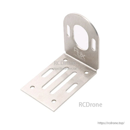 RJX 304 Stainless Steel Motor Mount, RJX 304 stainless steel L-bracket motor mount with slotted adjustment holes and round cutout plate