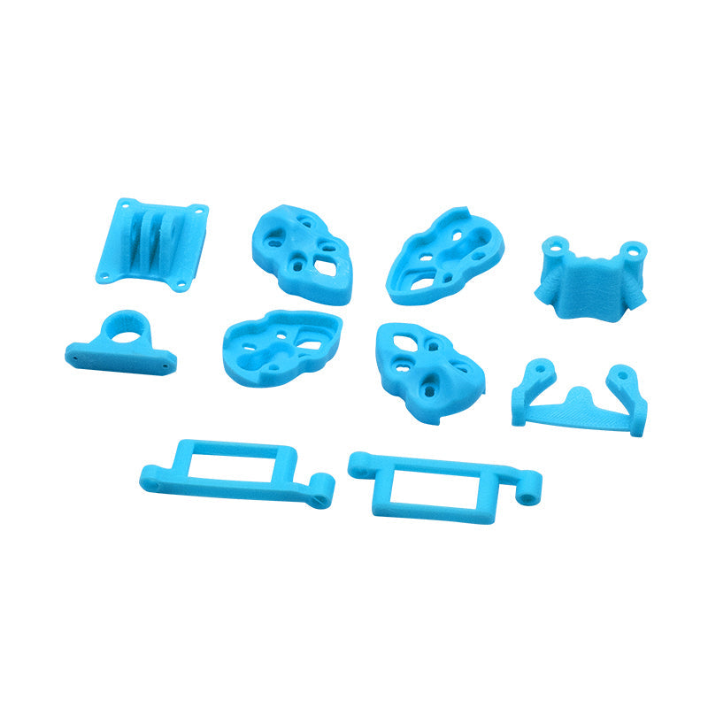 Blue 3D-printed replacement accessory set with multiple mounting brackets for Mark5 DC O3 drones