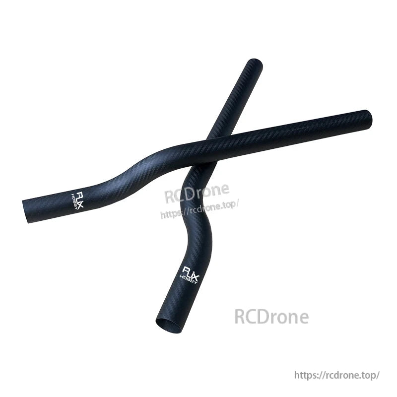 RJX 3K Carbon Fiber Bend Tube, RJX Hobby 3K carbon fiber bent tube for UAV drone arm with woven finish and RJX logo