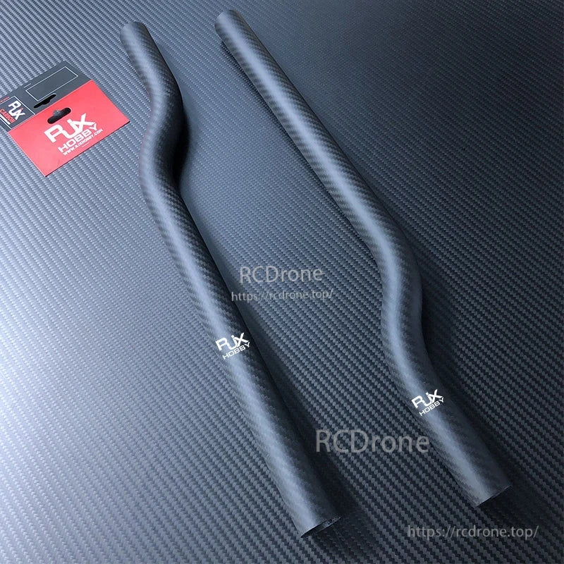 RJX 3K Carbon Fiber Bend Tube, RJX carbon fiber bend tube for UAV drone arm, curved black 3K weave tube with RJX logo
