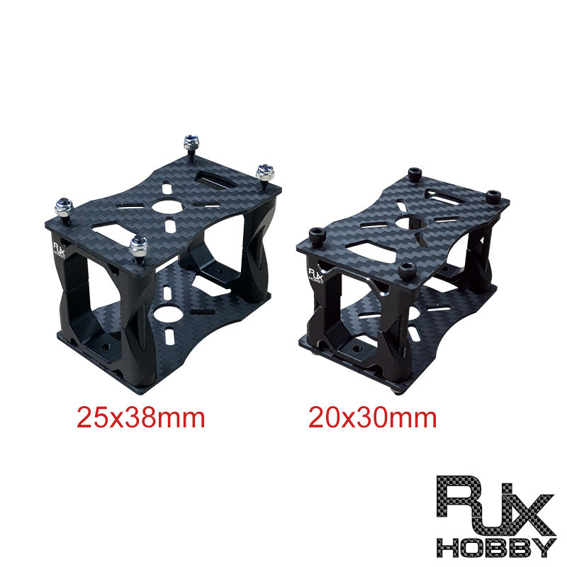 RJX carbon fiber tube clamp and motor mount bracket set for 25x38mm and 20x30mm octagon tubes