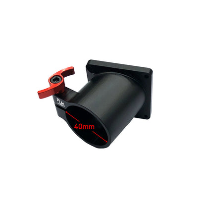 RJX 40mm quick-release landing gear connector clamp with red lever and square mounting plate