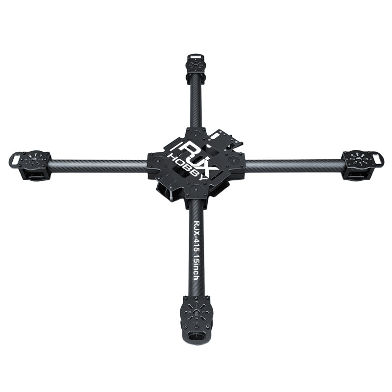RJX Hobby X-type quadcopter frame kit with carbon tube arms and central plate, RJX-415 15-inch