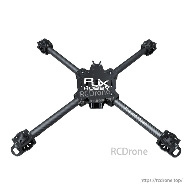 RJX X-type quadcopter frame kit with carbon tube arms, central plate, and motor mounts (RJX-415 15 inch)