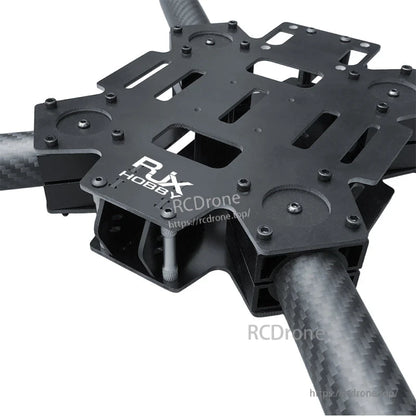 RJX Hobby quadcopter frame center plate with X-type carbon tube arms and mounting slots