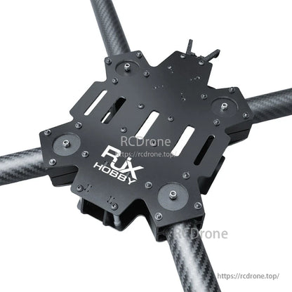 RJX Hobby X-type quadcopter frame kit center plate with carbon fiber tube arms and mounting slots