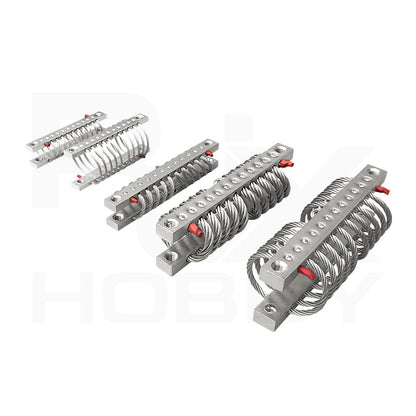 Four M5 steel wire rope isolator shock mounts with aluminum plates for UAV gimbal anti-vibration damping.