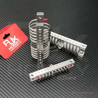Four RJX M5 steel wire rope vibration isolators with aluminum mounting bars for UAV gimbal mounts