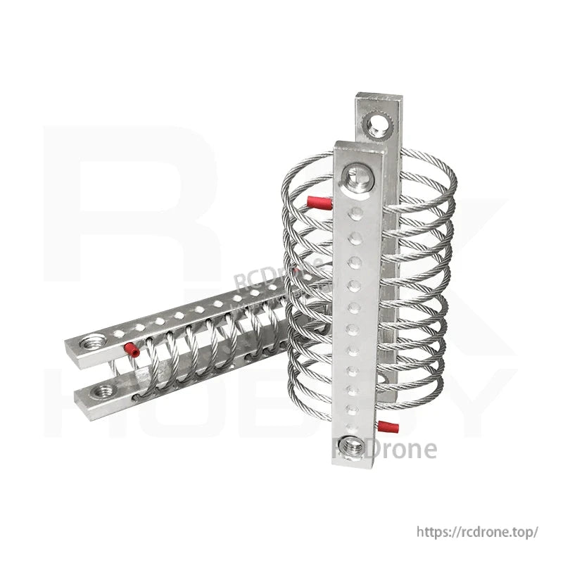 Steel wire rope vibration isolators with aluminum mounting bars and coiled cable design for UAV gimbal mounts