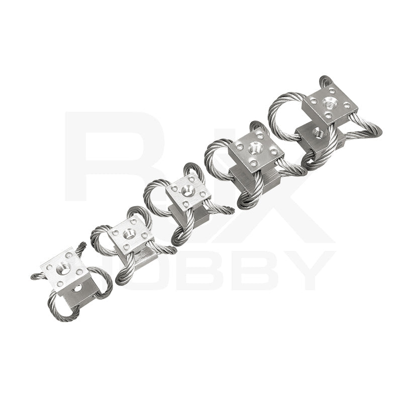 Set of four steel wire rope isolator shock absorber mounts for RC UAV gimbal vibration damping