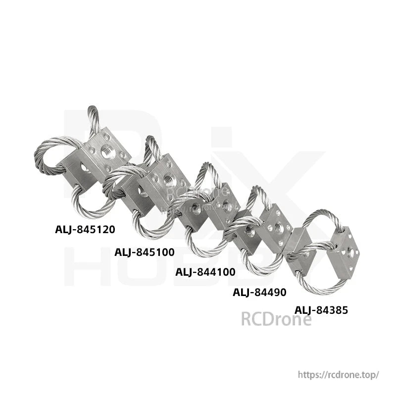 Steel wire rope isolator shock absorber dampers with machined metal blocks for RC UAV gimbal mounts