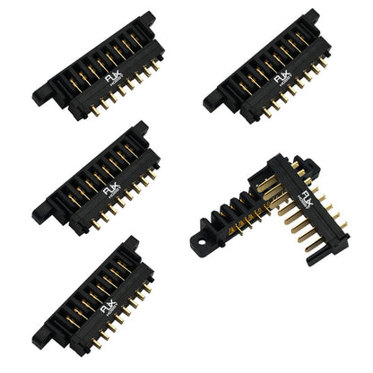 RJX 5 Pairs 8-Pin Drone Battery Connector, Set of RJX 8-pin drone battery connectors with gold-plated pins in black housings, five-piece pack
