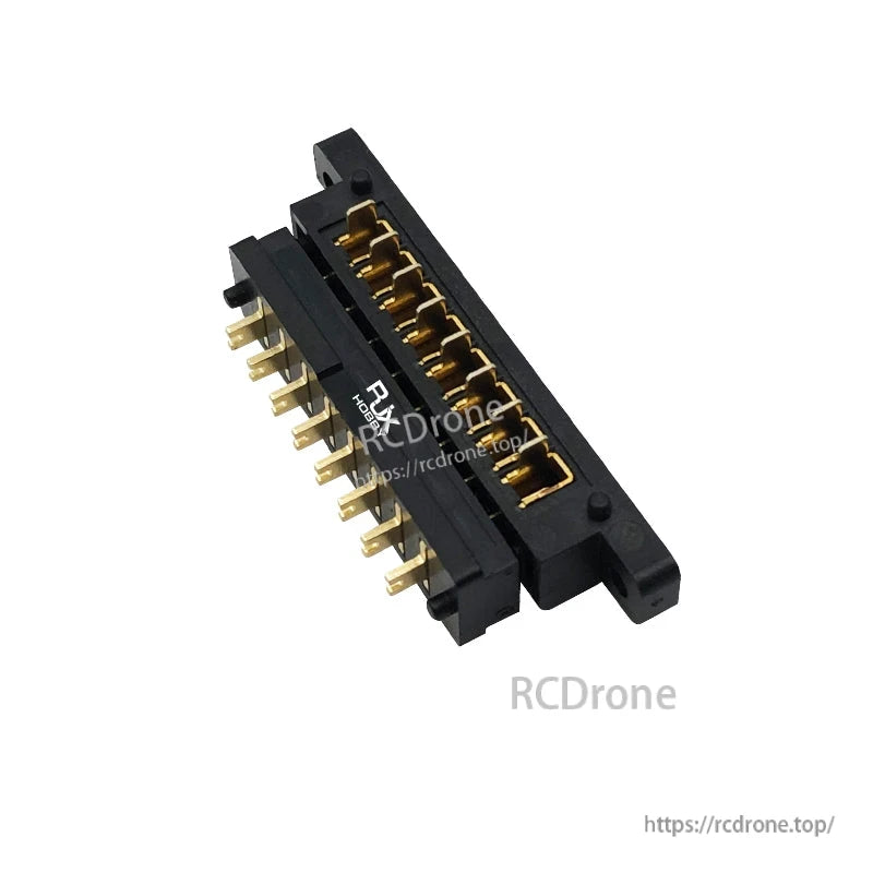 RJX 5 Pairs 8-Pin Drone Battery Connector, RJX 8-pin drone battery connector pair with black housing and gold-plated contacts
