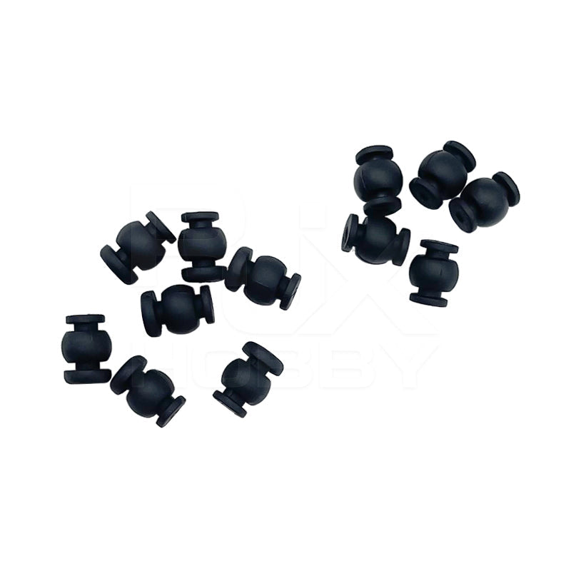 RJX 50pcs 1.5x6x8mm / 1.5x6x8.8mm Damping Ball, Black rubber RJX damping balls with flanged ends for RC components, 1.5x6x8mm / 1.5x6x8.8mm