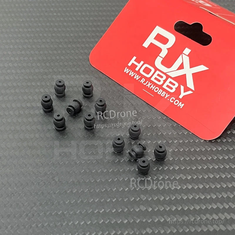 RJX 50pcs 1.5x6x8mm / 1.5x6x8.8mm Damping Ball, RJX Hobby rubber damping balls in assorted small sizes, black vibration isolators for RC and drone mounts