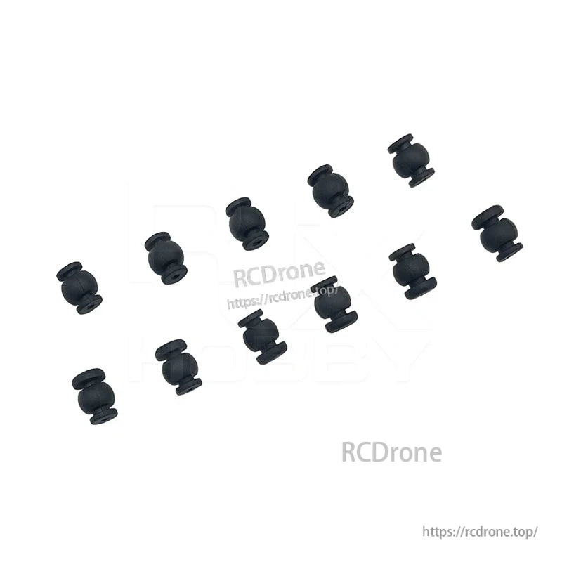 RJX 50pcs 1.5x6x8mm / 1.5x6x8.8mm Damping Ball, Black rubber damping balls for RC/drone mounts, RJX 1.5x6x8mm and 1.5x6x8.8mm vibration dampers