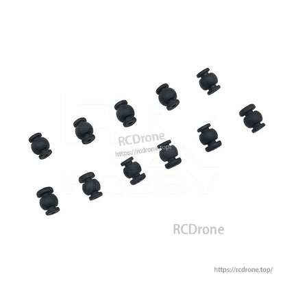 RJX 50pcs 1.5x6x8mm / 1.5x6x8.8mm Damping Ball, Black rubber damping balls for RC/drone mounts, RJX 1.5x6x8mm and 1.5x6x8.8mm vibration dampers