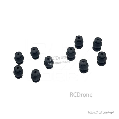 RJX 50pcs 1.5x6x8mm / 1.5x6x8.8mm Damping Ball, Black rubber vibration damping balls with center hole, small grommet-style mounts for RC/drone parts