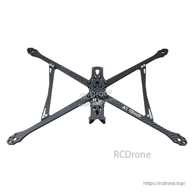 RJX A1 10-inch carbon fiber FPV racing drone frame kit with X-style arms and center mounting plate