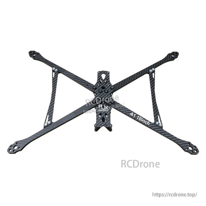 RJX A1 10-inch carbon fiber FPV racing drone frame kit with X-style arms and center mounting plate