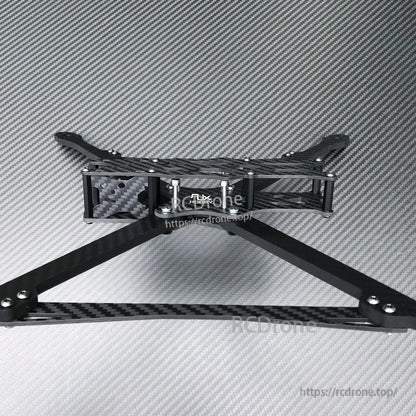 RJX A1 carbon fiber FPV drone frame kit with long arms, stacked plates, and standoff-mounted center section