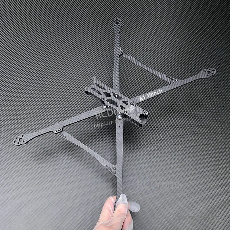 RJX A1 10inch carbon fiber FPV racing drone frame kit with X arms and center plate hardware