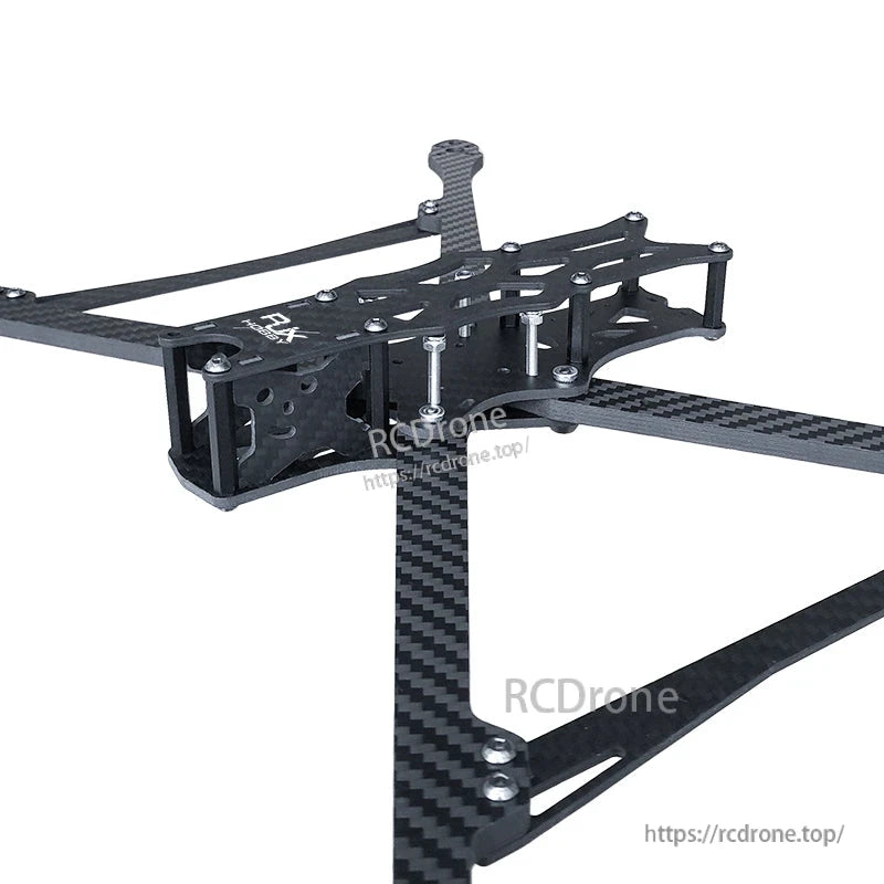 RJX A1 10-inch carbon fiber FPV racing drone frame kit with long arms, top plate, and standoff hardware