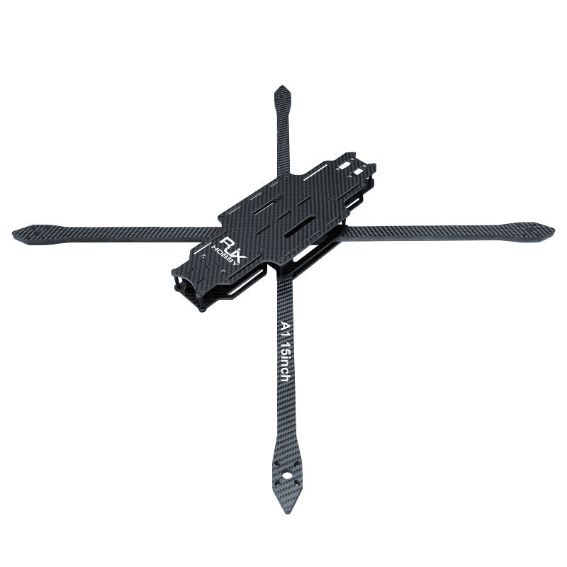 RJX A1 15-inch carbon fiber FPV drone frame kit with four long arms and slotted top plate