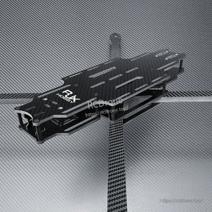 RJX carbon fiber FPV racing drone frame kit with slotted matte twill top plate and long carbon fiber arms