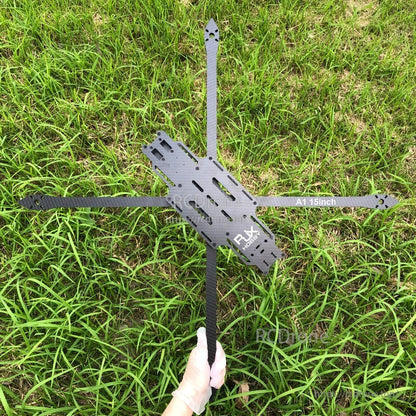 RJX A1 15-inch carbon fiber FPV drone frame kit with matte twill plates and long quad arms