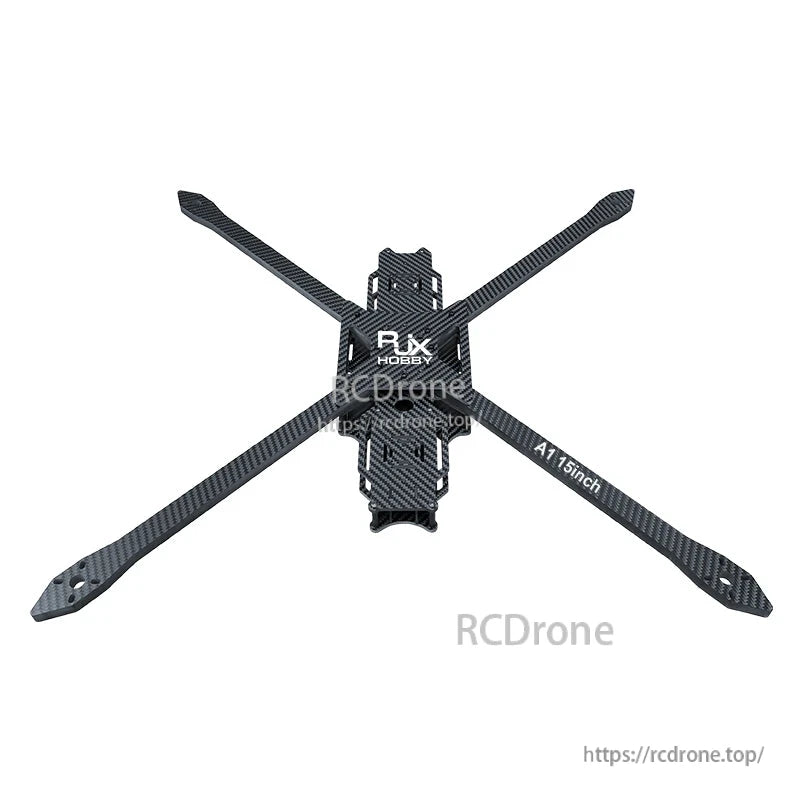 RJX A1 15-inch carbon fiber FPV drone frame kit with X layout and long twill weave arms