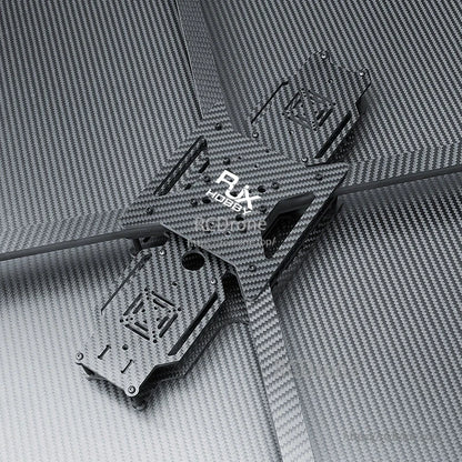 Carbon fiber twill matte FPV racing drone frame kit with X-style arms and RJX logo top plate