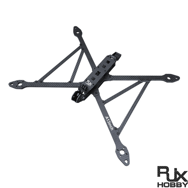 RJX A13inch 13-inch carbon fiber X-class FPV racing drone frame kit with wide X arms and central stack mount