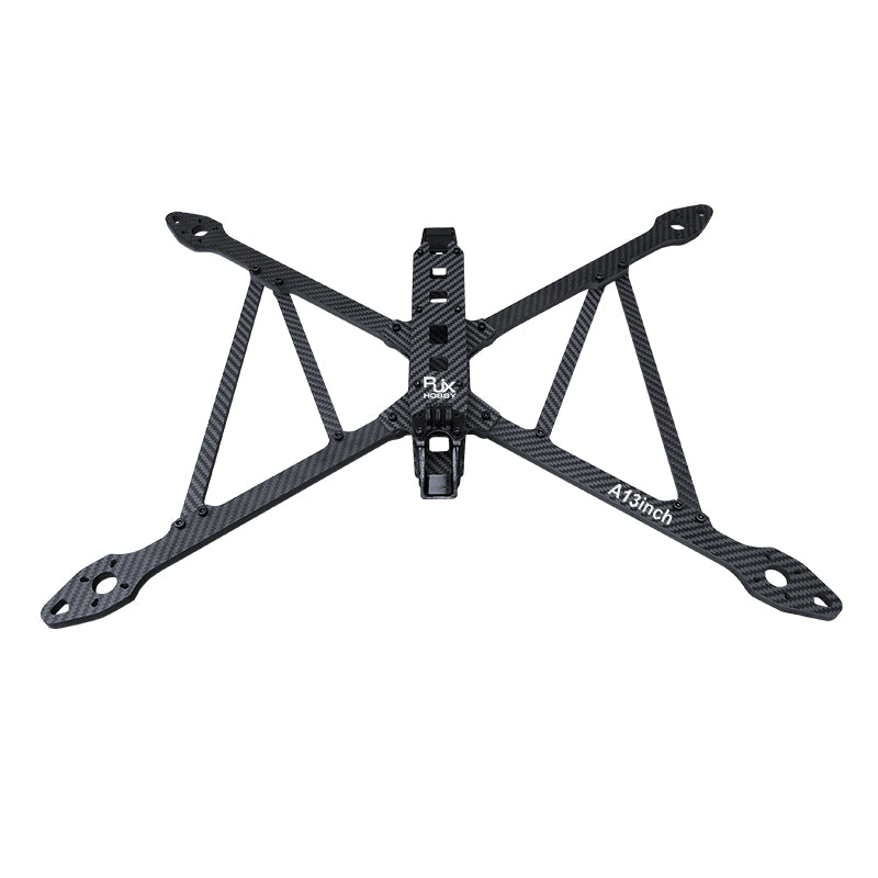 RJX A13 13-inch X-class FPV racing drone carbon fiber frame kit with X layout and mounting cutouts