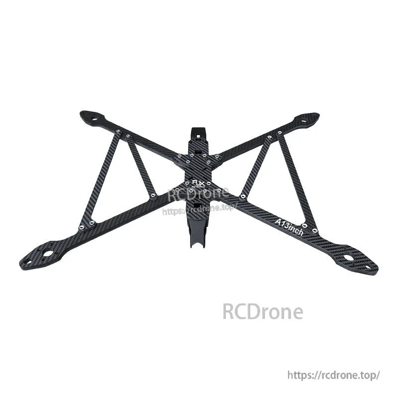 RJX A13 13-inch X-class FPV racing drone carbon fiber frame with braced arms and multiple mount holes