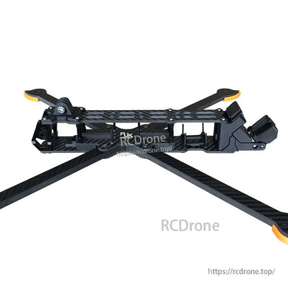 RJX A2 10-inch carbon fiber FPV racing drone frame kit with long X arms, front camera cage, and rear mount