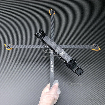 RJX A2 10-inch carbon fiber FPV drone frame kit with X-style arms and motor-mount plates