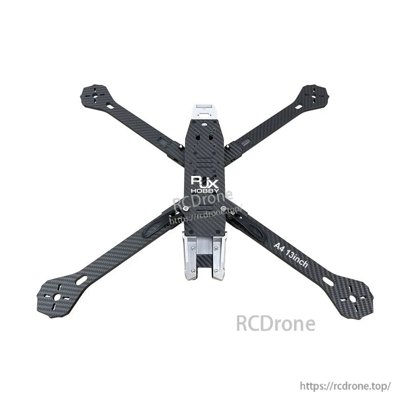 RJX A4 13inch carbon fiber FPV drone frame kit with X layout arms and central mounting plate