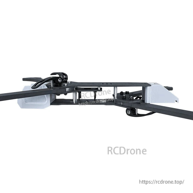 Side view of RJX A4 13-inch FPV freestyle drone frame kit with long arms, top plate, and standoffs